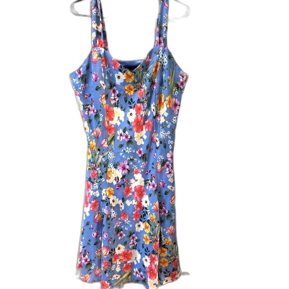 Chetta B Blue Floral Dress - Size 14P - NWT - Picture 1 of 5
